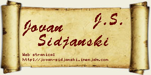 Jovan Šiđanski vizit kartica